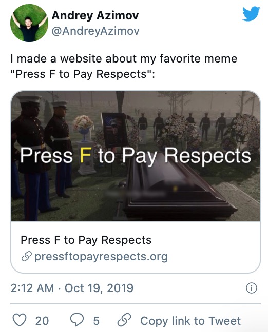 What is 'Press F to Pay Respects'? - Story and Memes - Wow Article